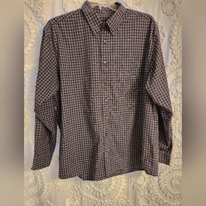 Jos A Banks Mens Traveler Collection Traditional Fit Shirt XL Blue Plaid Cotton